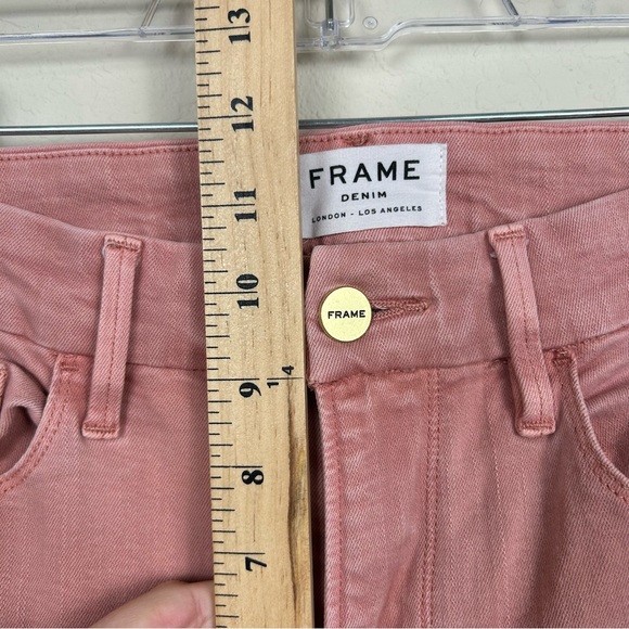 Frame Size 30 Le Crop Mini Boot Cut Crop Jeans Peony Pink - Picture 8 of 11